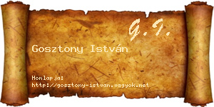 Gosztony István névjegykártya